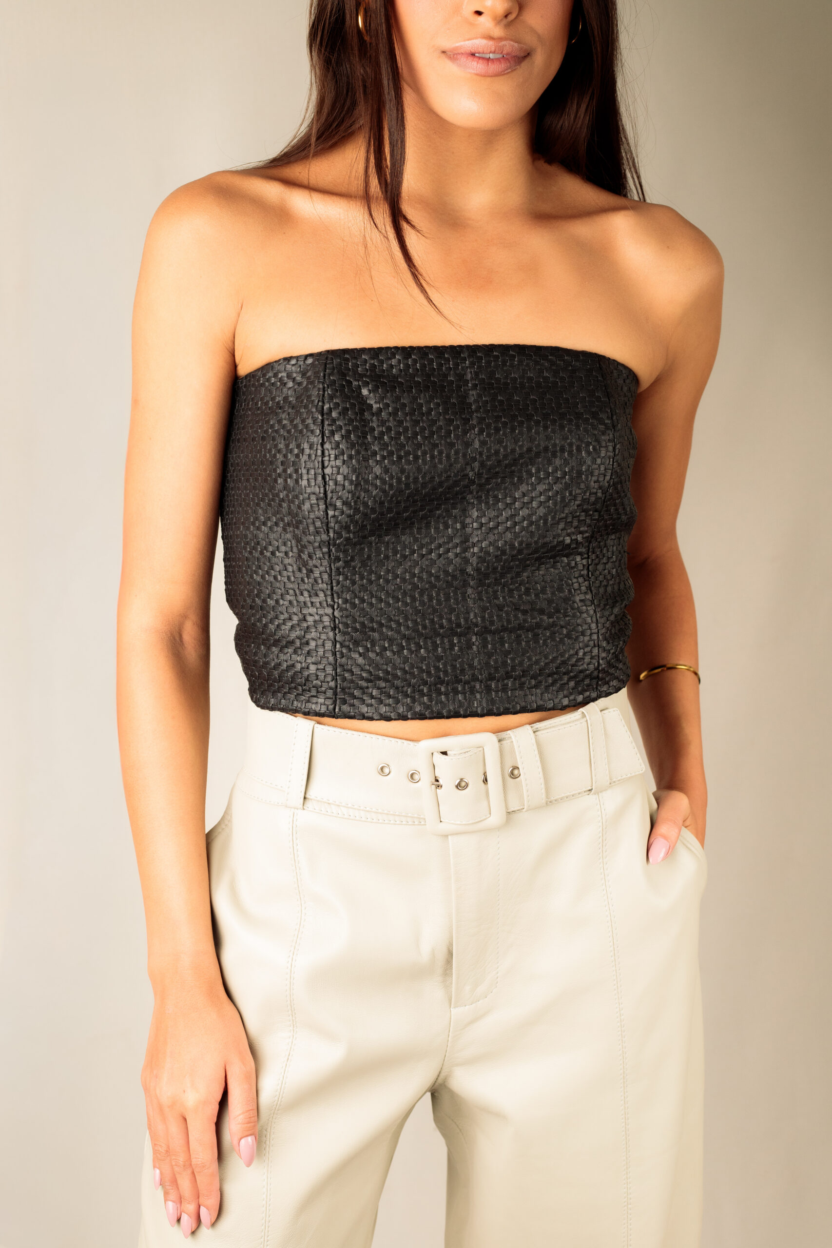 Top Tomara que Caia Texturizado - Cor Preto