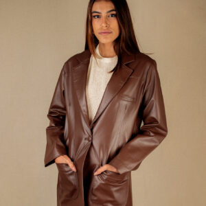 Blazer Alongado Marrom Chocolate