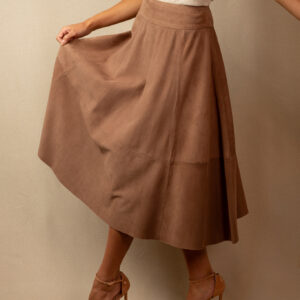 Saia Midi Godê - Cor: Fossil